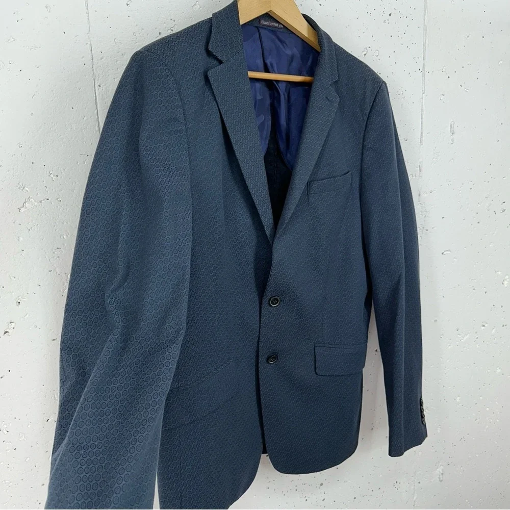 Scotch & Soda Men’s Size XL / 52 ( US 42 ) Navy Blue Print Blazer